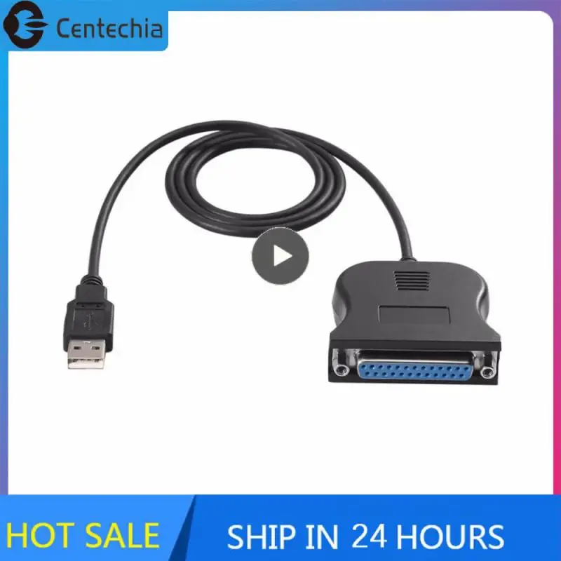

Black Printer Cable Strong Compatibility Usb Connector Fast Transmission Preservative Usb To Parallel Cable Printer Parts