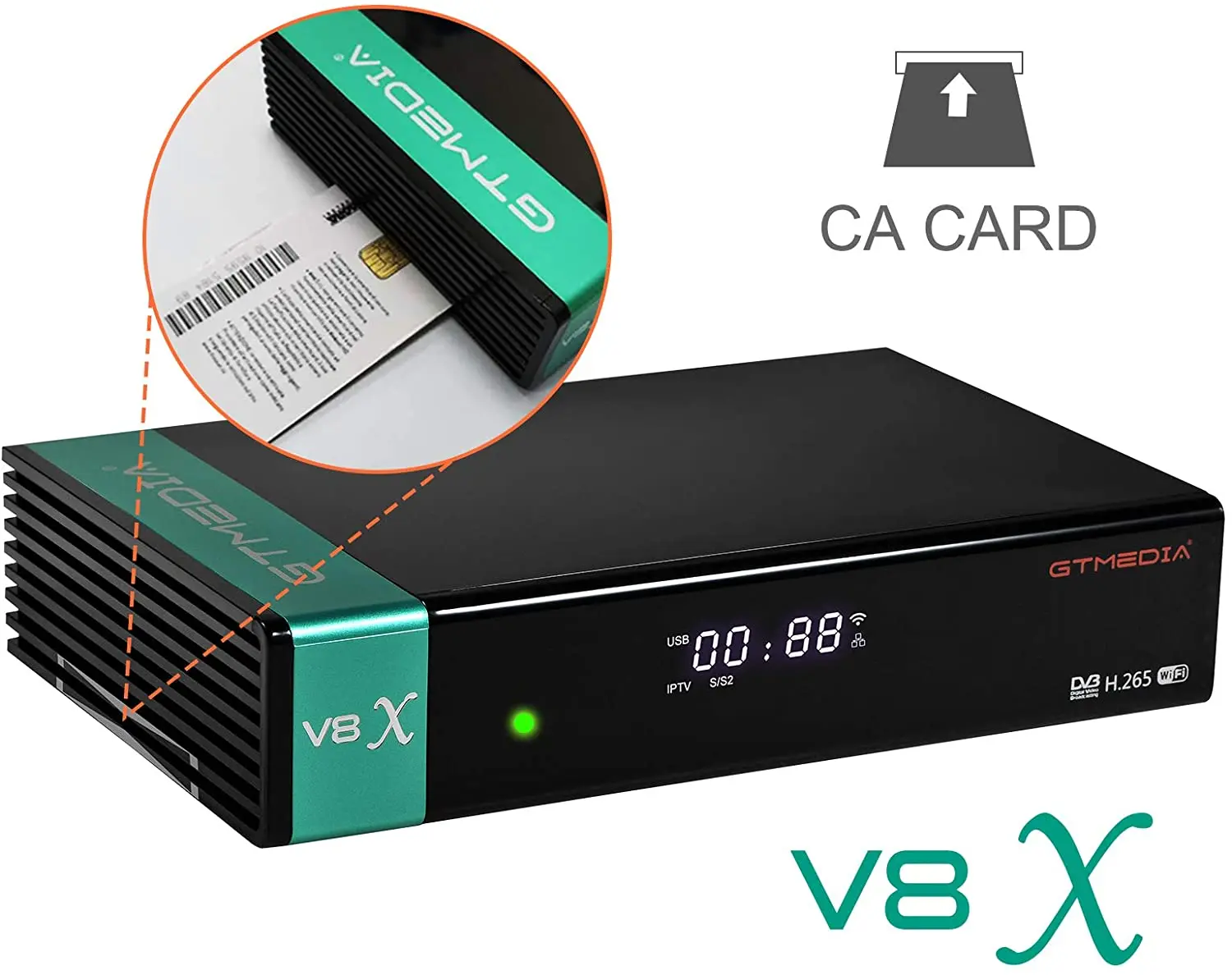 V8X GTMedia 1080P H.265 Full HD DVB-S/S2/S2X спутниковый ресивер с поддержкой встроенного Wi-Fi cam CA card