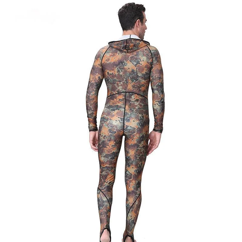 Комбинезон для подводной охоты и дайвинга Skins Long Sleeve One Piece с камуфляжным узором и защитой от УФ-лучей для мужчин и женщин.