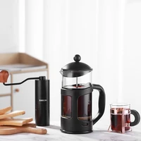 french press coffee brewer pot 2022 new 350ml eco friendly portable heat resistant stainless steel glass plunger coffee carafe