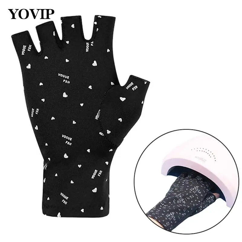

Перчатки для защиты от ультрафиолетового излучения, перчатки для защиты от ультрафиолетового излучения, теплоизоляционные перчатки без пальцев, инструменты для сушки ногтей, 1 пара