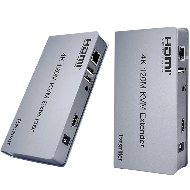 

4K 30 Гц HDMI USB удлинитель 120 м HDMI KVM-удлинитель через Ethernet Cat6/7 кабель до 394ft поддержка USB клавиатуры мыши сенсорного экрана