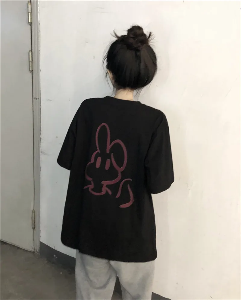 7855 Women's summer 2022 new loose simple playful cute fashion short-sleeved T-shirt