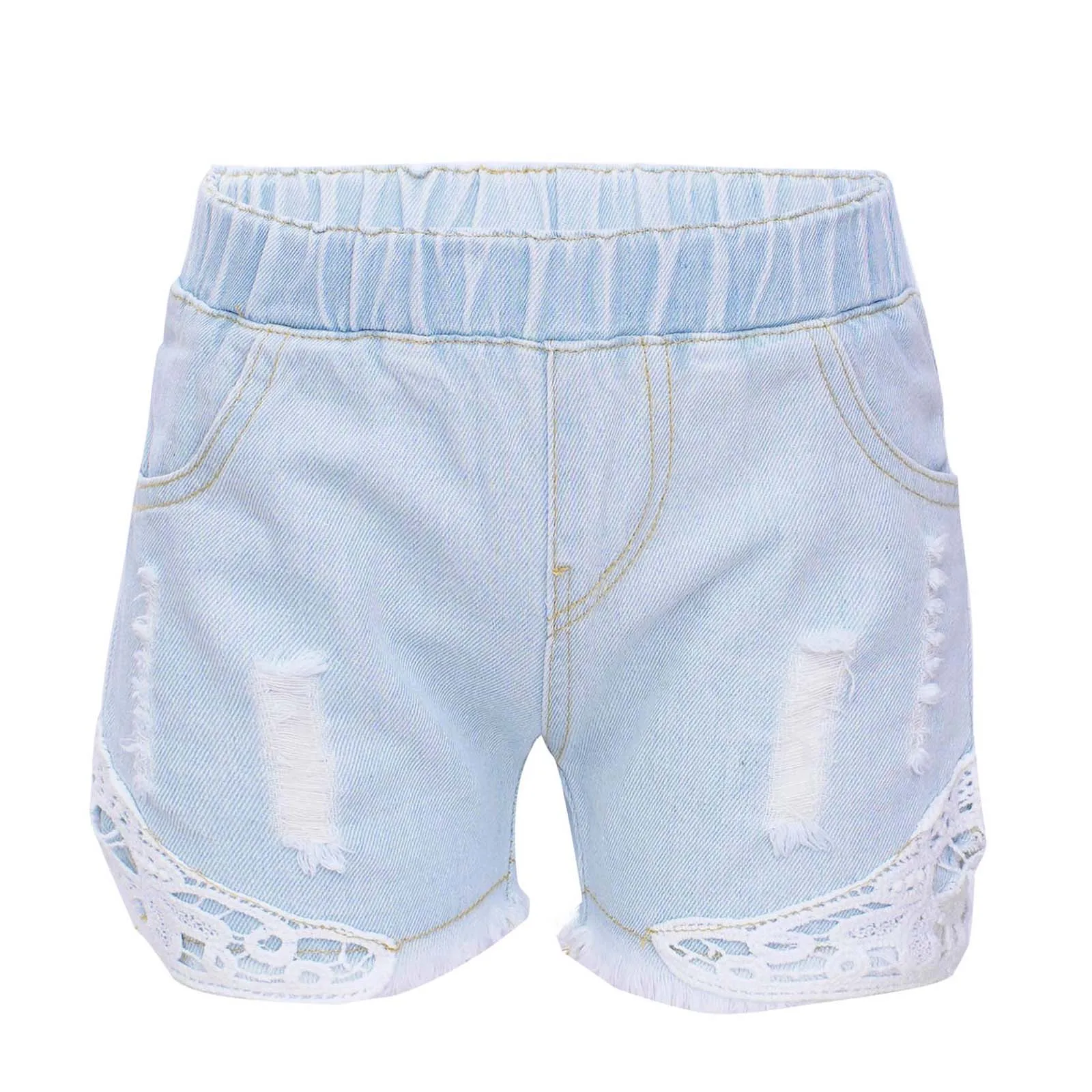 

Kids Shorts for Girls Denim Shorts Children Summer Ripped Lace Hem Short Pants Fashion Jeans 2022 Casual Shorts For Teenager