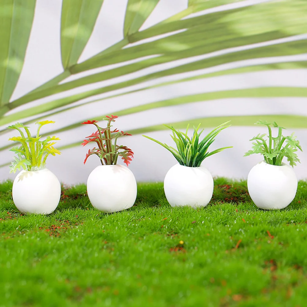 

8 Pcs Artificial Fake Succulents Miniature Simulation Plants Faux Potted Resin