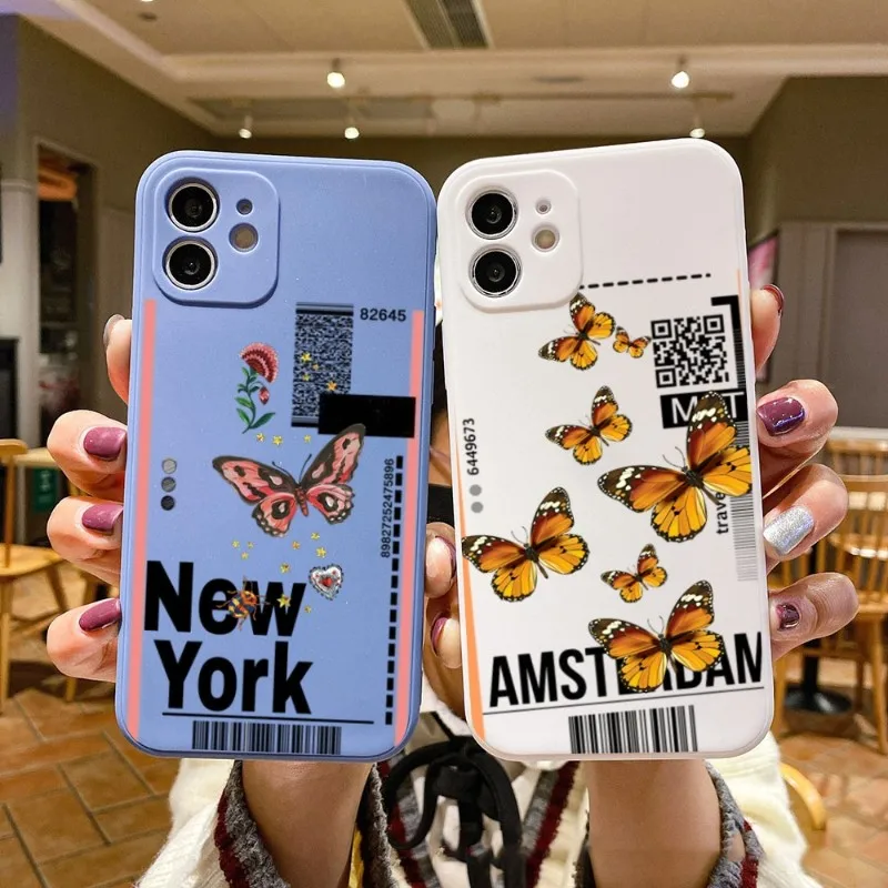 

Чехол для телефона Air билетов для IPhone 14 11 12 13 Pro Max X XR XSMax 6 6S 7 8 Plus SE 2022, Мягкий Квадратный цветной чехол для телефона