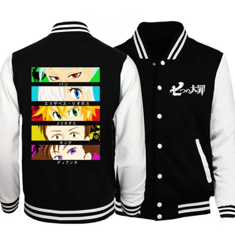

New Fashion Japan Anime The Seven Deadly Sins Printed Casual Baseball Uniforms Women's Men's Autumn and Winter Jackets Tops