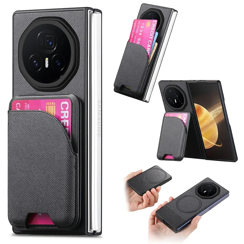 Чехол для Honor Magic V3 ковбойский диагональный тканевый разделитель магнитная карта