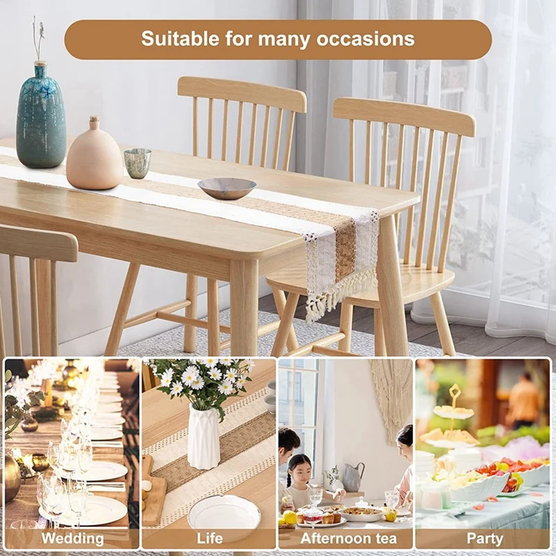 1 шт. настольная дорожка в стиле бохо кремовая и коричневая для фермерского дома с