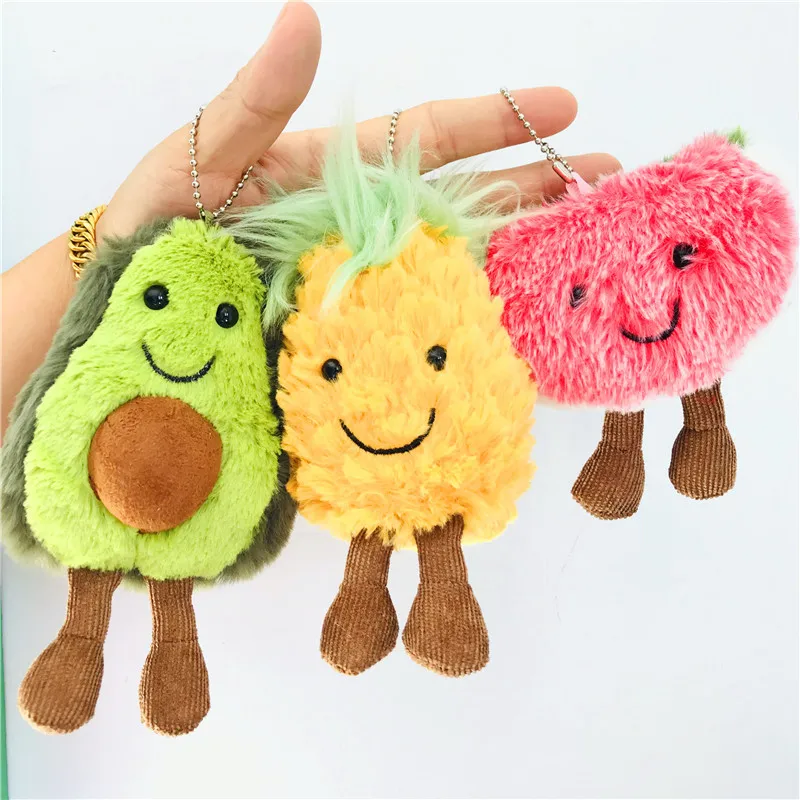 

1PC Cute Fruit Plush Stuffed Toys Pendant Doll Decoration Cartoon Avocado Pineapple Watermelon Mushroom Doll Pendant