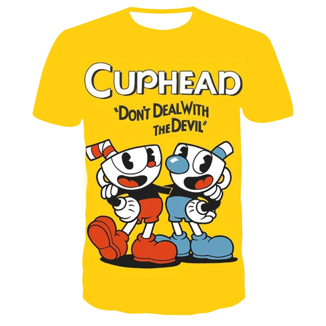 

Cute Cuphead Mugman T-Shirt Anime Women Men O-Neck 3D Print Oversize Streetwear T Shirts Girl Boy Casual Kids Clothing Top