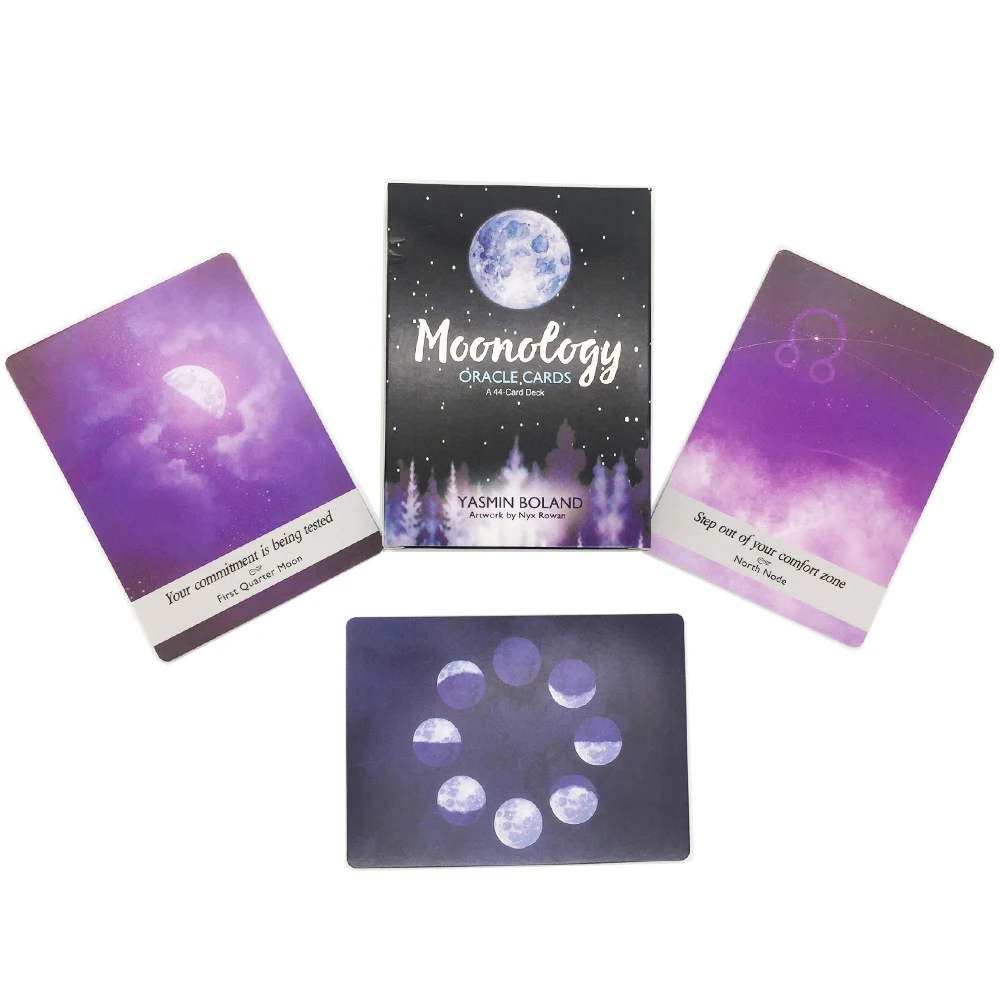 

44 карты Moonology, карты для игр с изображением ораклов, английская версия для семейных праздников, настольных игр, гадания, судьбы, карты Таро