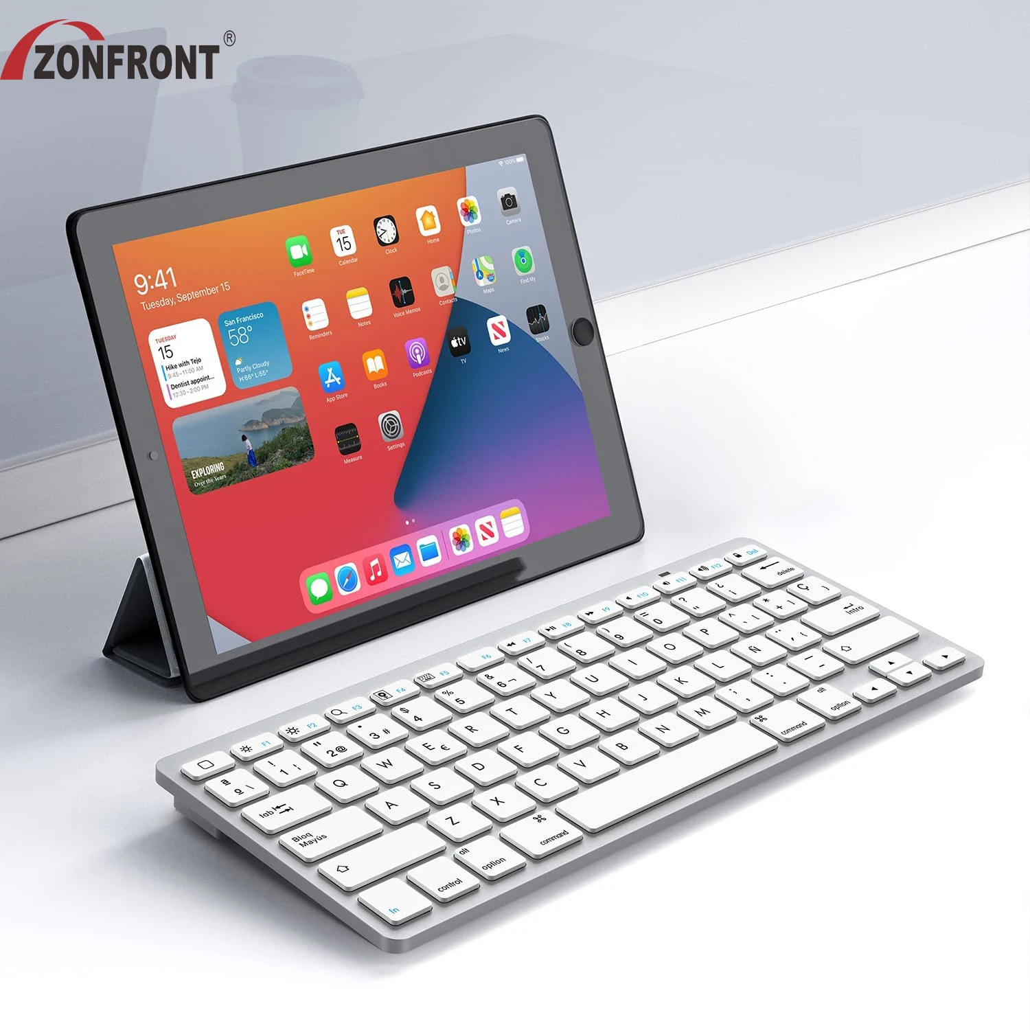 

ZONFRONT Russischen Drahtlose Bluetooth 3,0 Tastatur Für Tablet Laptop Smartphone Unterstützung iOS Windows Android System