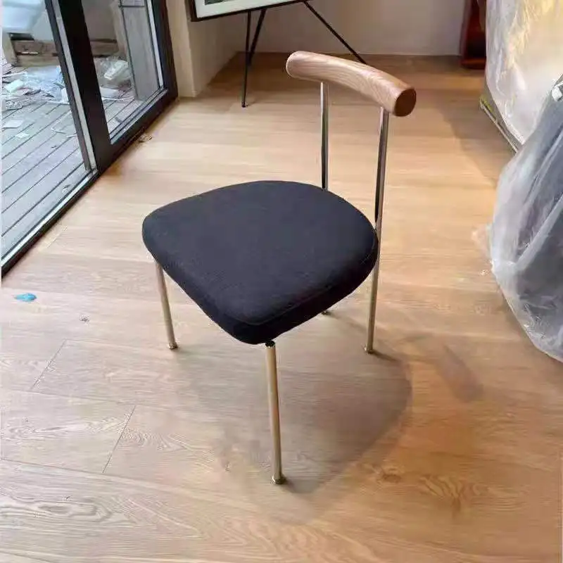 

Nordic Metal Soft Chairs Comfy Floor Cafe Luxury Office Chair Modern Backrest Dining Room Sedie Da Pranzo Minimalist Furniture