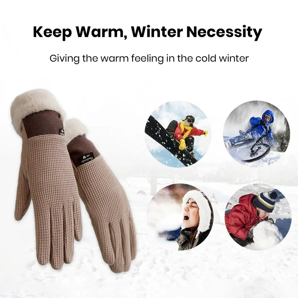 

Нескользящие перчатки для сенсорных экранов, зимние вафельные перчатки в клетку с текстурой, теплые нескользящие перчатки для сенсорных экранов для езды, бега, флисовая подкладка