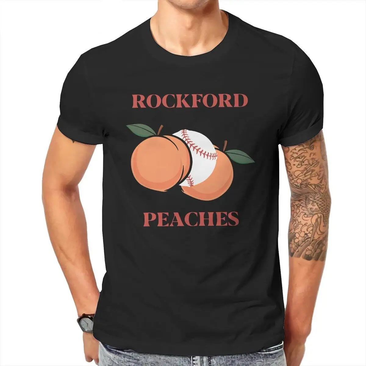 Rockford Peaches A League of Their Own Men T Shirts Baseball Novelty Tees T-Shirt Pure Cotton Birthday Present Clothes