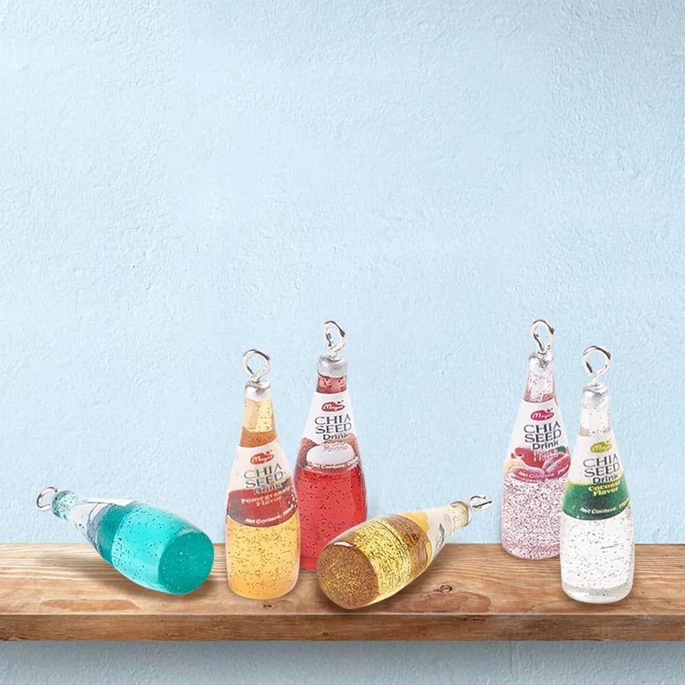 24 шт. 6 цветов подвески в виде бутылки вина смоляные с петлей серьги ожерелье