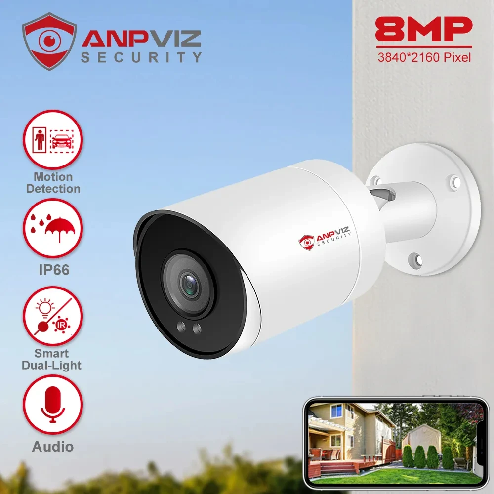 

IP-камера видеонаблюдения Anpviz, 8 Мп, POE, H.265