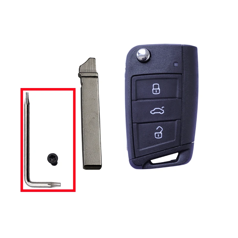 Cocolockey чехол для ключа VW MQB Gollf 7 для Skoda Octavia A7 для сиденья складной Автомобильный ключ Uncut HU162T лезвие 3 кнопки