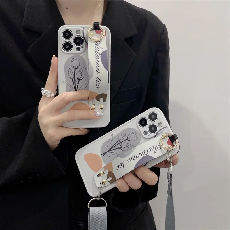 

Чехол с геометрическим рисунком тюльпана для IPhone 13 12 11 Pro Max XS Max XR 7 8 Plus X