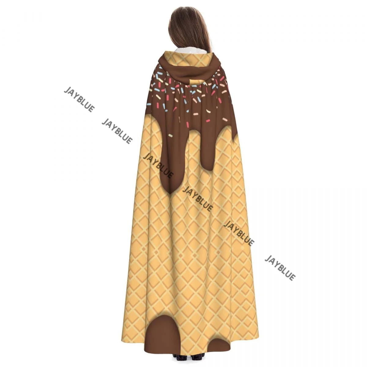 Плащ с капюшоном плащ унисекс струящееся мороженое шоколадный накидка ведьмы