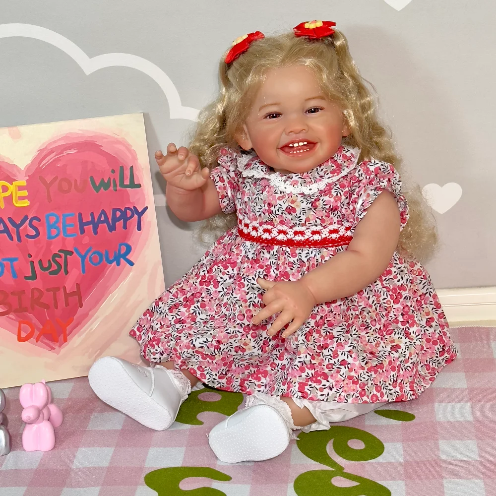 24inch Reborn Toddler Doll Mila Happy Baby with Long Hair Re