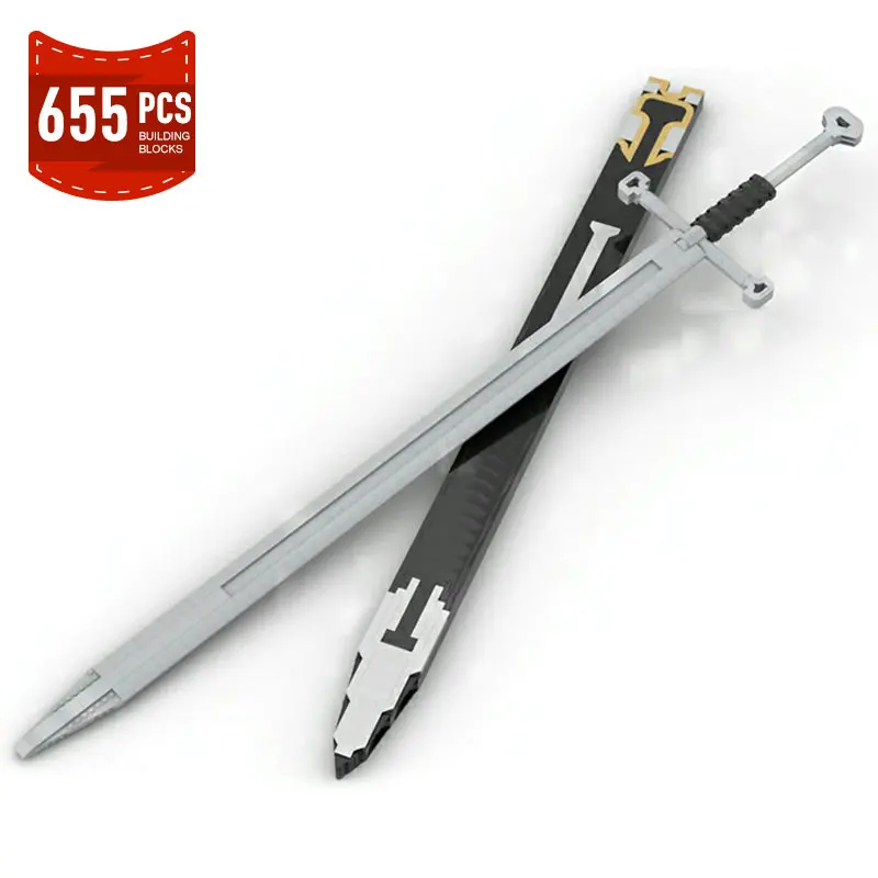 

Moc Magic Lorded Movies Medieval Cross Sword Knight Scabbard Building Blocks Set Soldier Weapons Brick Toys for Children Gifts