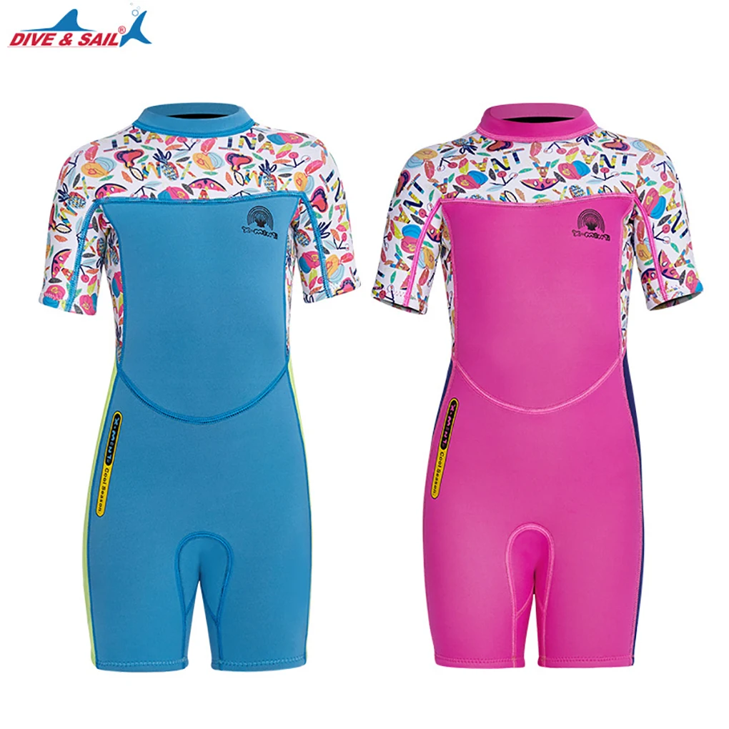 

Kids Wetsuits Diving Suit Quick Drying Long-Sleeved Pants Swimsuit for Youth Diving Snorkeling Surfing Swimming Rosy S