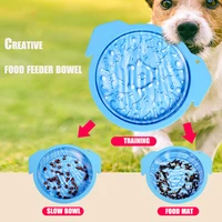 creative folding dog bowl collapsible pet outdoor travel portable silicone puppy food container feeder dish bowl training tool