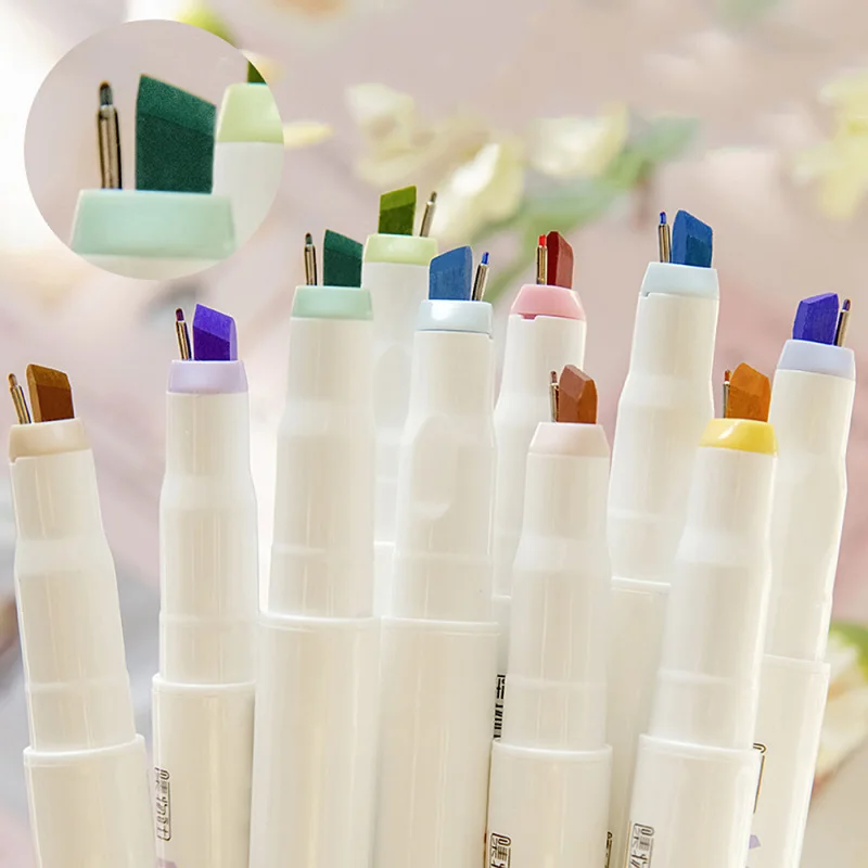 

5PCS/lot Creative Double-headed Highlighter Student Multi-functional Highlight Marker Hand Account Colorful Pen