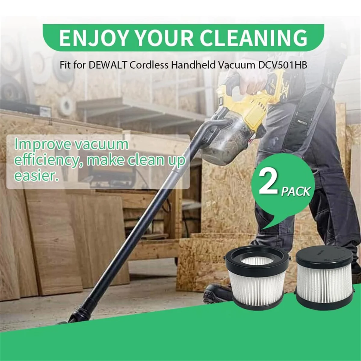 HEPA-фильтр DCV5011H для аккумуляторного пылесоса DCV501HB 2 шт. с 4 губчатыми фильтрами и 1