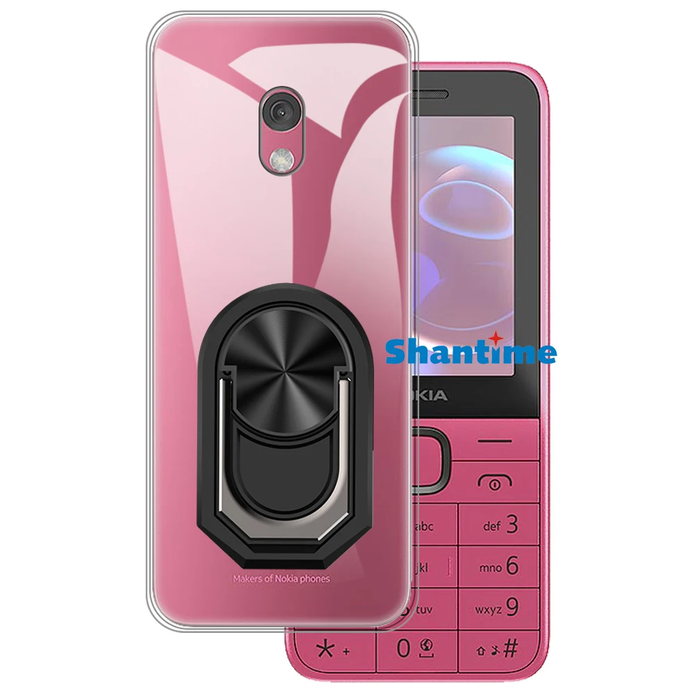 Роскошный противоударный кольцевой держатель для Nokia 225 4G 2024 мягкий силиконовый