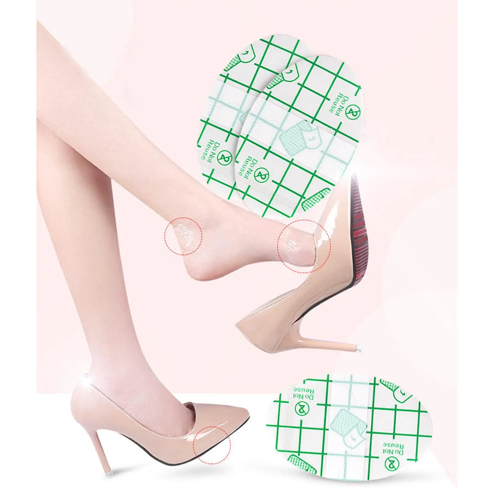 

20 Pieces Invisible Heel Protector Sticker for Heels Oval Shaped for Sandals