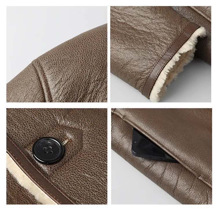 Мужская куртка из натуральной кожи и меха новая зимняя одежда 2023 мужские длинные