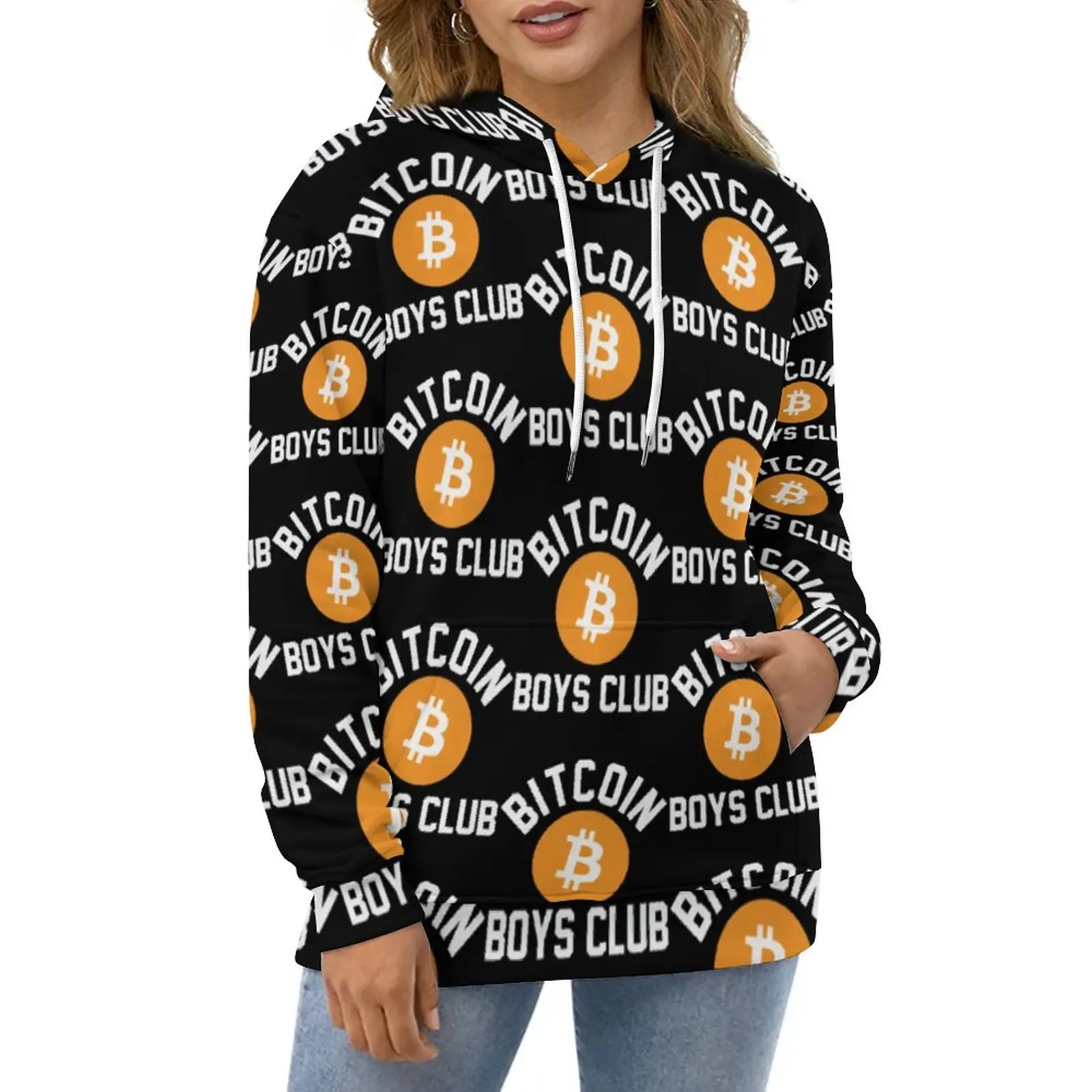 

Худи с принтом логотипа биткоина, Осенний пуловер в стиле хип-хоп с золотыми монетами, Толстовка Оверсайз, женские повседневные толстовки с ...