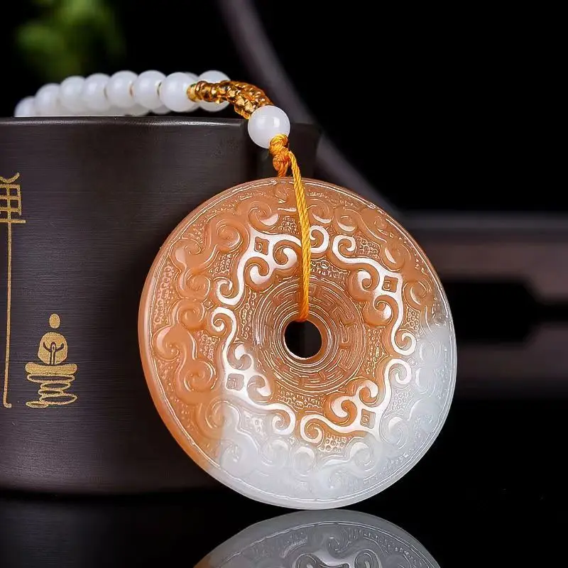 Jasper Ruyi Xiangyun Ping An подвеска с пряжкой в этническом стиле аксессуары для мужчин и