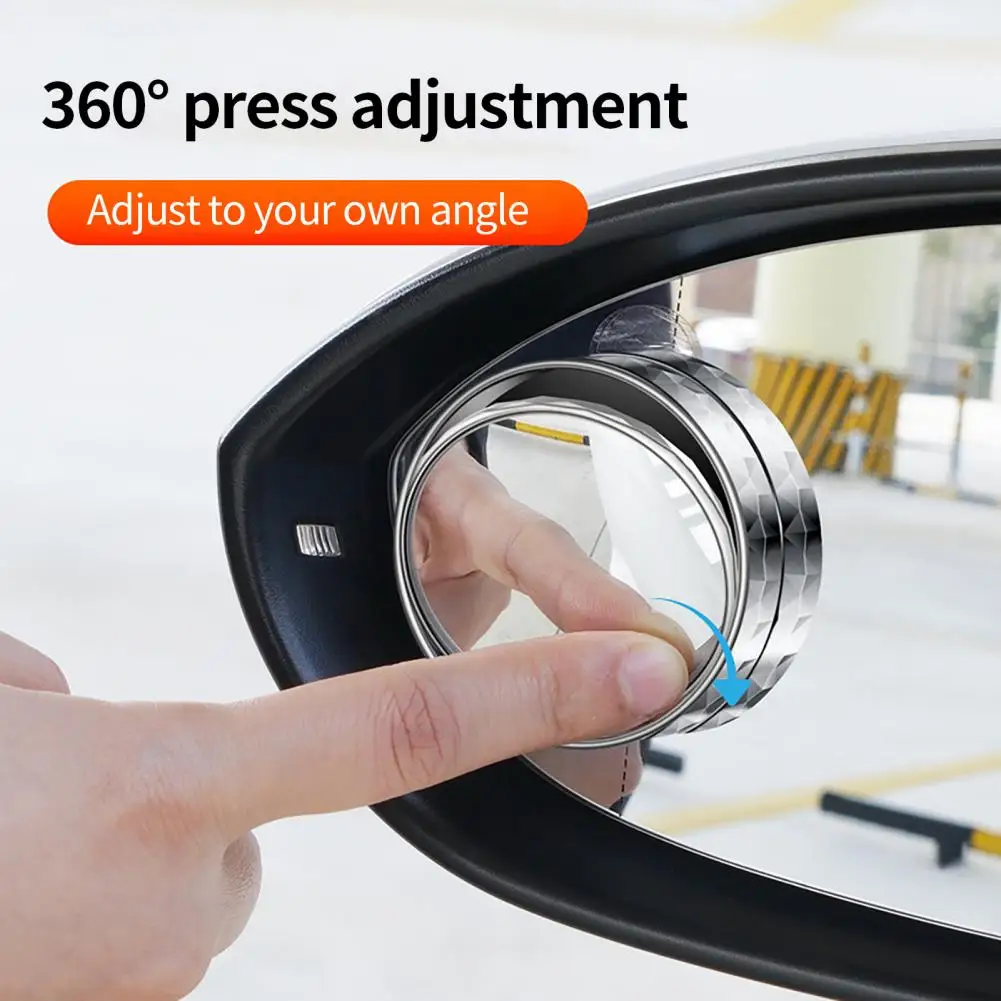 

2Pcs Car Rearview Premium Round Glass Convex Side Rear View Mirror 360 Degree Rotation Car Accessories Auxiliary Mirror