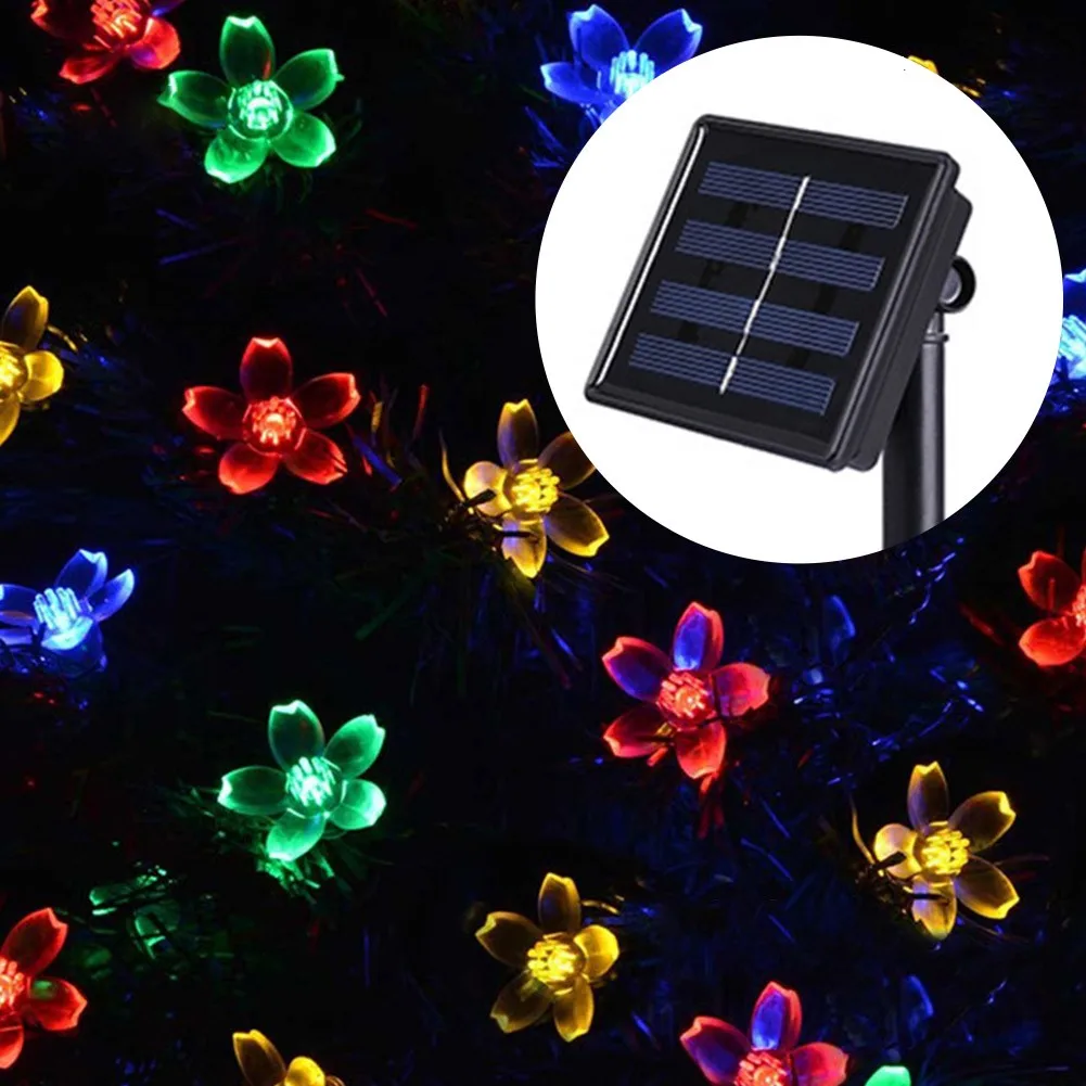 

Solar LED Light Outdoor Festoon Lamp Garden Fairy Light String LED Flower Waterproof Christmas Garland Yard Decoration
