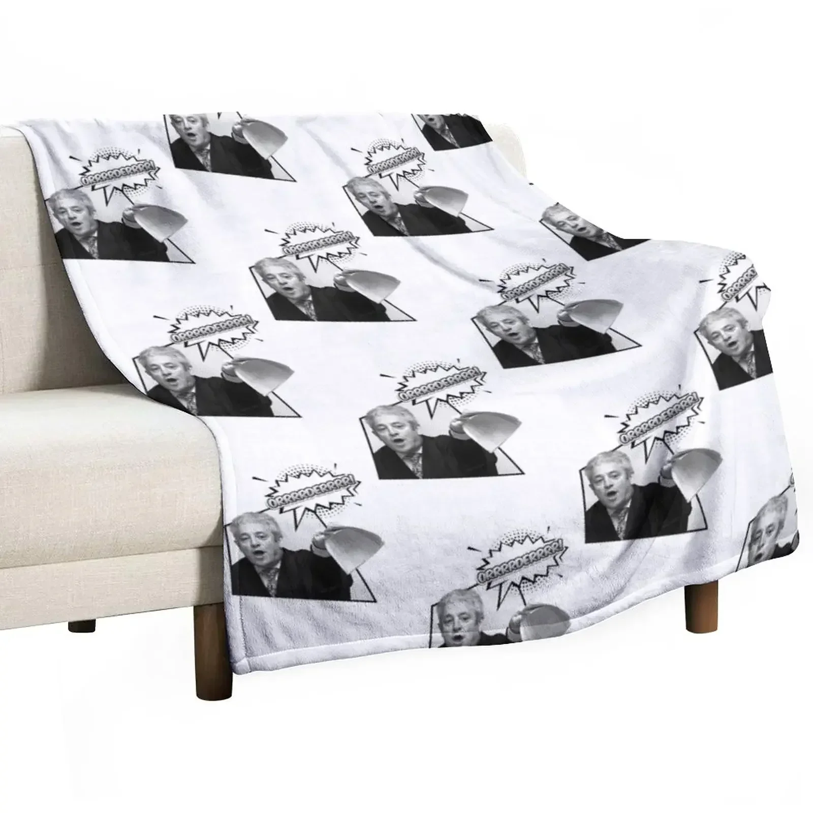 Брекмент | John Bercow Ordeeer!- Черно-белое одеяло для дивана-кровати Лохматое дивана