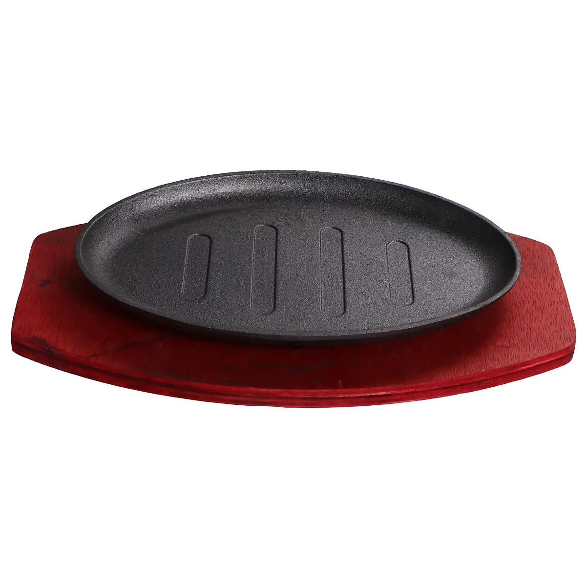 

Pan Grill Steak Tray Plate Gas Bbq Fajita Frying Iron Teppanyaki Cast Griddle Set Serving Stove Omelet Grilling Fry Wooden Drip