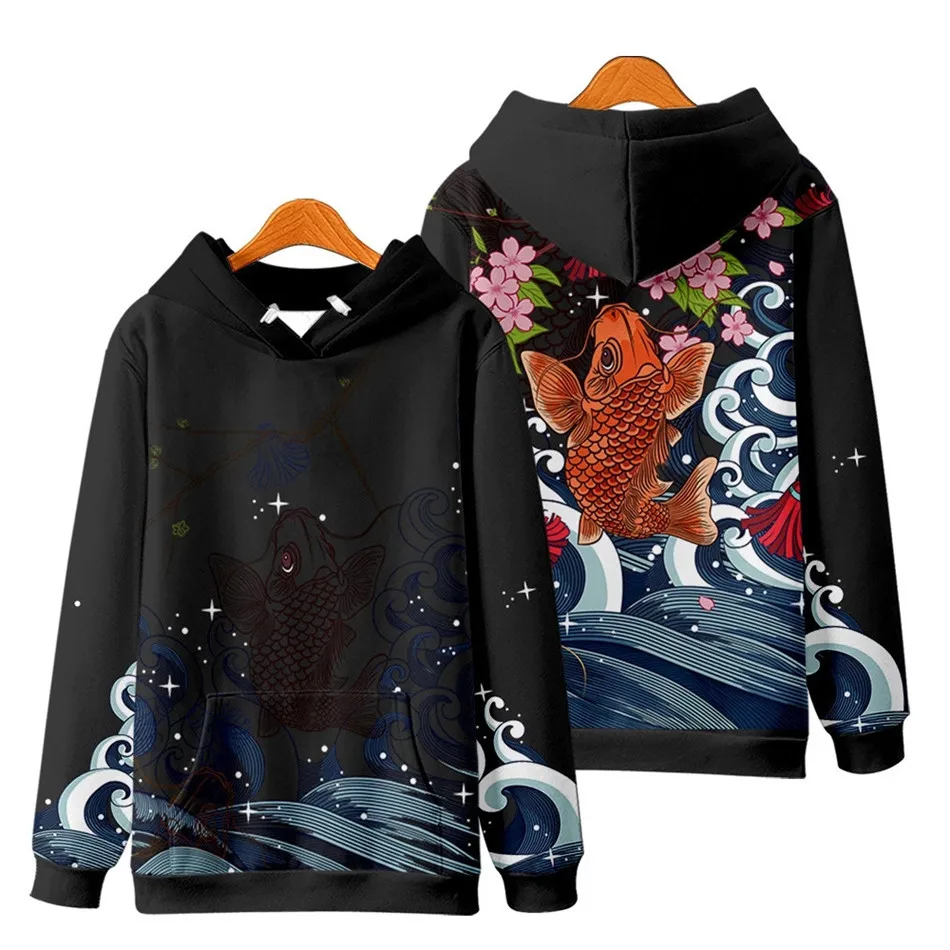Japanese Cranes Pullover Hoodies Men 2022 autumn Winter Hip Hop Male Casual Hooded Sweatshirts harajuku Streetwear jacket coat