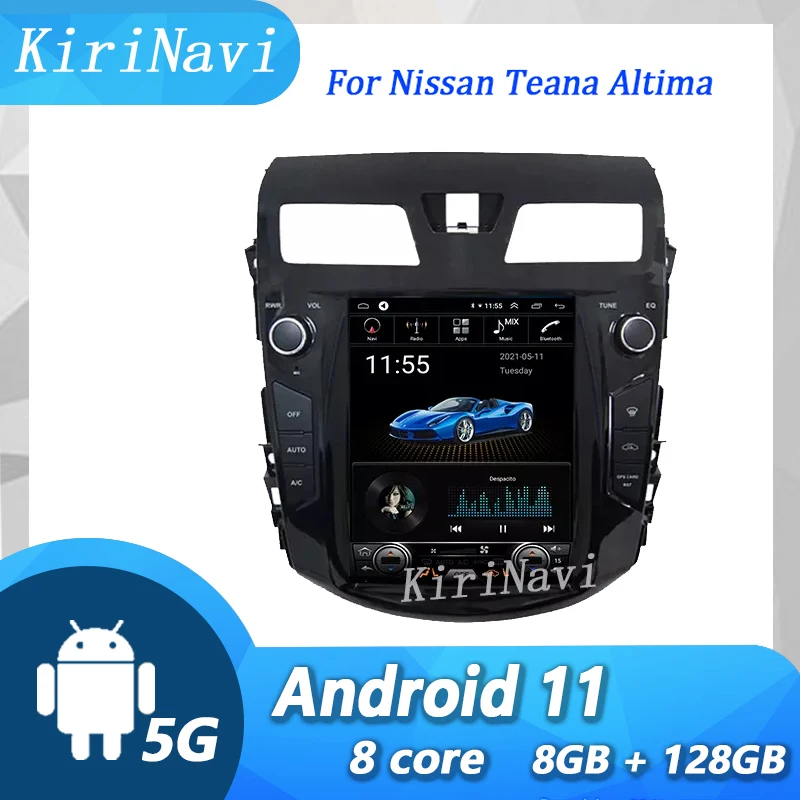 KiriNavi-pantalla Vertical para Nissan Teana Altima 2013-2018, Radio automática con navegación GPS, reproductor de DVD para coche, vídeo estéreo 4G, Android 11