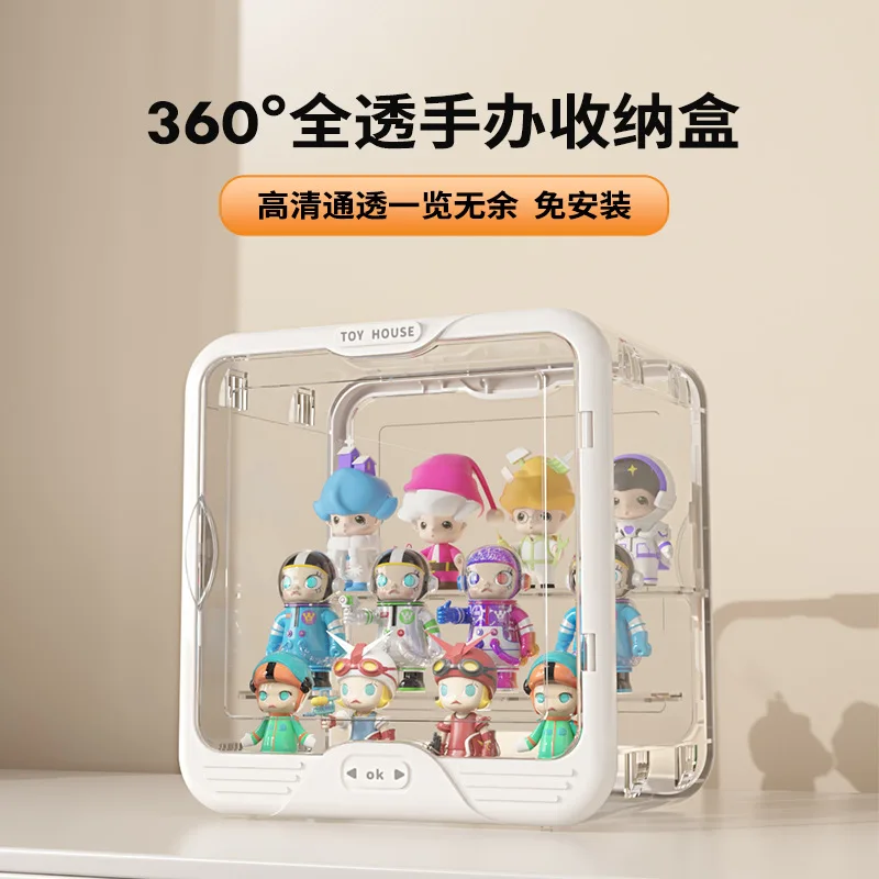 

Multi-function Storage Transparent Figure Storage Plastic Organizing Box Blind Box Hand Figure Toy Ornament Dustproof Sealing