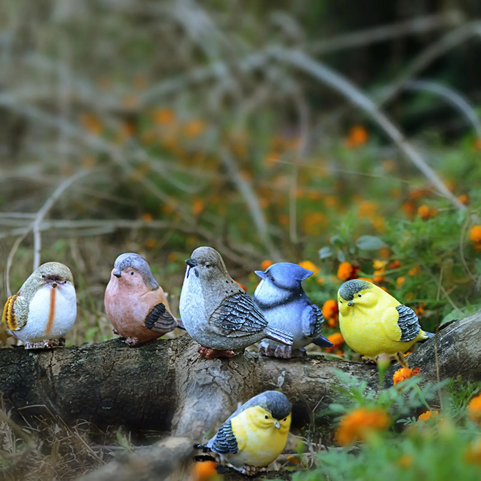 

Pack of 6 Garden Statue Magpie Birds Decor Decoration Cute Durable for Home,