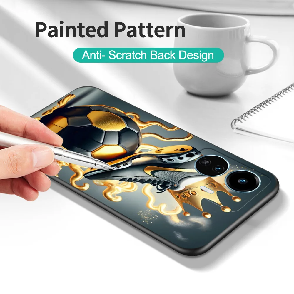 Черный чехол ТПУ для Vivo V5 V5S V7 V9 Youth V11 V11i V15 V17 NEO V20 E V21 V21E V23 V23E PRO 4G 5G страстный футбол