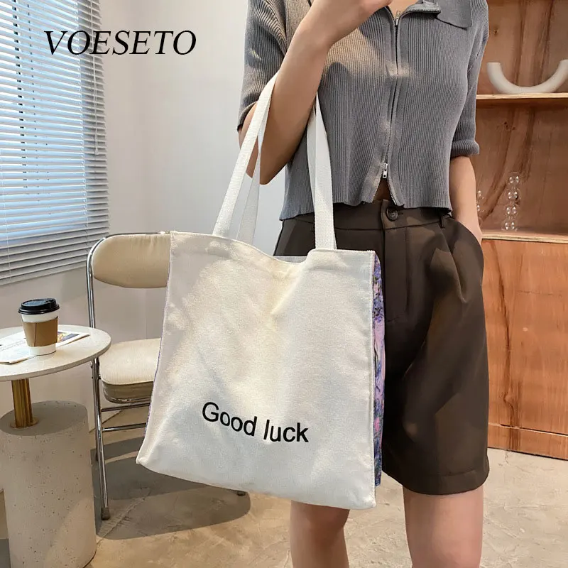 

2022 Summer Large Capacity Retro Painting Luxury Canvas Bag Literary Artistic Portable Shopping Bags Student Tote Bags Handbags