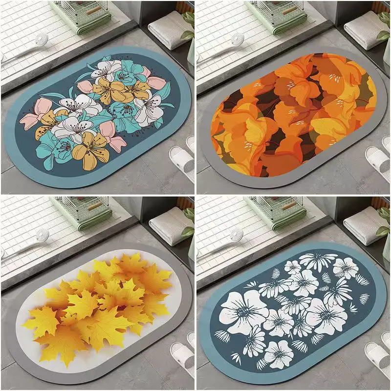 

New Bathroom Anti-Slip Carpet Quick-Drying Absorbent Bath Mat Bathroom Diatom Anti-Slip Carpet Bathtub Shower Mat Front Doormat