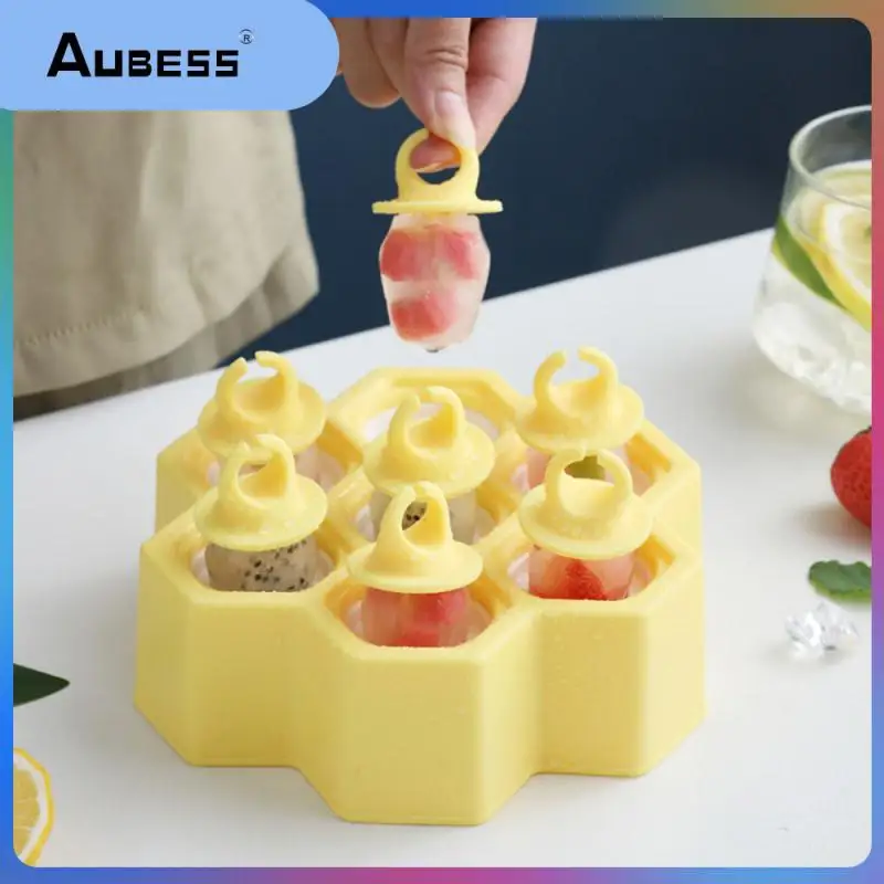 Soft Glue Popsicle Lattice Anti-drop Household Ice Cream Popsicle Mold Reusable Modern Simplicity Ice Cream Tools 1pcs Pp Tpr