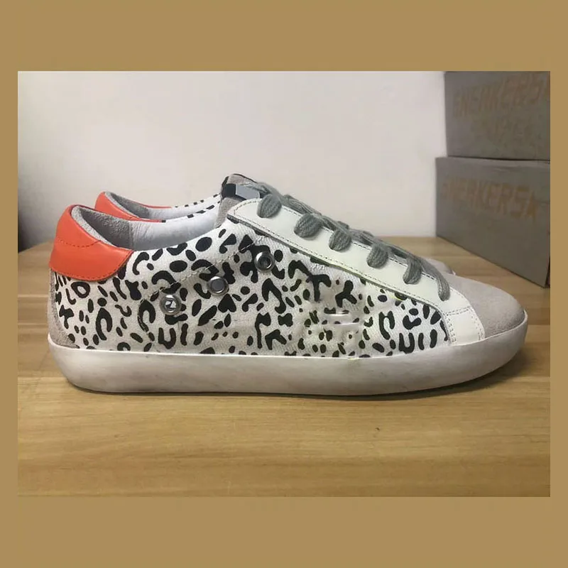 Four Seasons New Leopard Print Series First Layer Leather Retro Custom Small Dirty Shoes Parent-Child Sports Casual Shoes ST01 enlarge