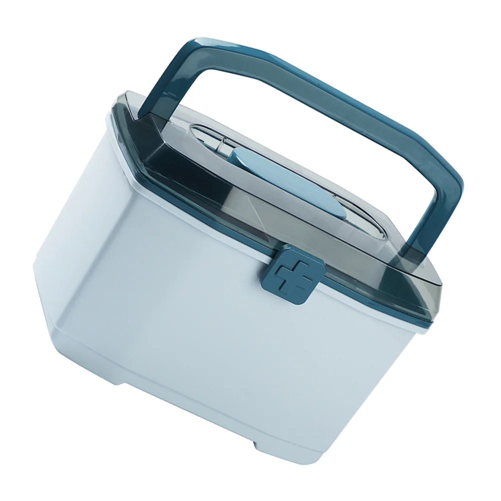 

Box Aid Storage First Emergency Case Home Kit Organizer Family Desktop Travel Portable Compartments Use Layers Double Lock Child